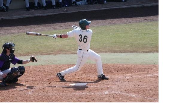 Brig Tison, a senior third baseman for the Patriots, is batting .448 through seven games in 2012, coming off a year in which he batted .368 and had a remarkable 27-game hitting streak (Photo courtesy George Mason baseball).