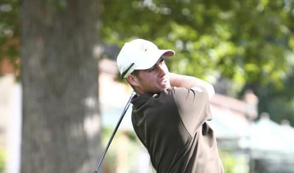 Josh Apple tees off in the second annual ODU/Outerbanks Collegiate (Photo courtesy of Mason Athletics)