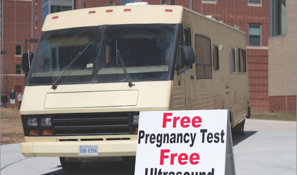 An RV affiliated with the Mason Students for Life provides free ultrasounds every other Wednesday (photo courtesy of Jenny Krashin).